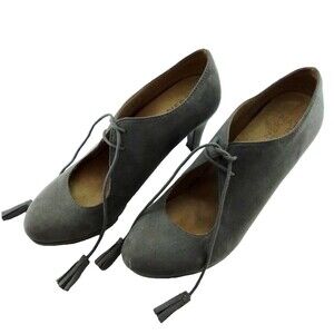 Naturalizer Paton MaryJane Suede Round Toe Lace Up Comfort  Pumps Gray  8.5M